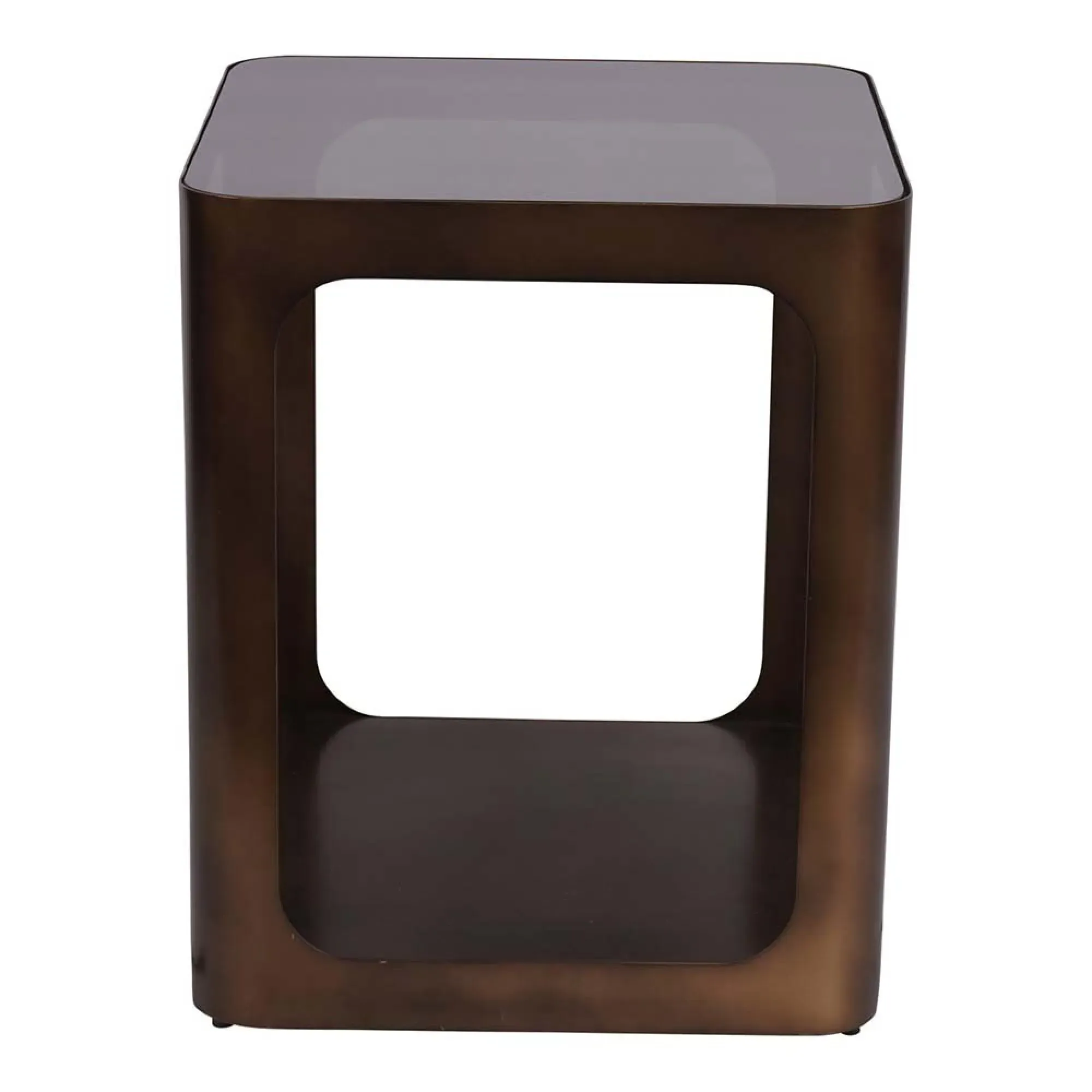 Thorpe Square Side Table - Metal, Glass