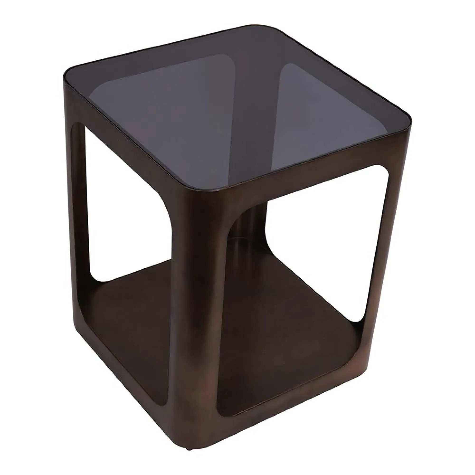 Thorpe Square Side Table - Metal, Glass