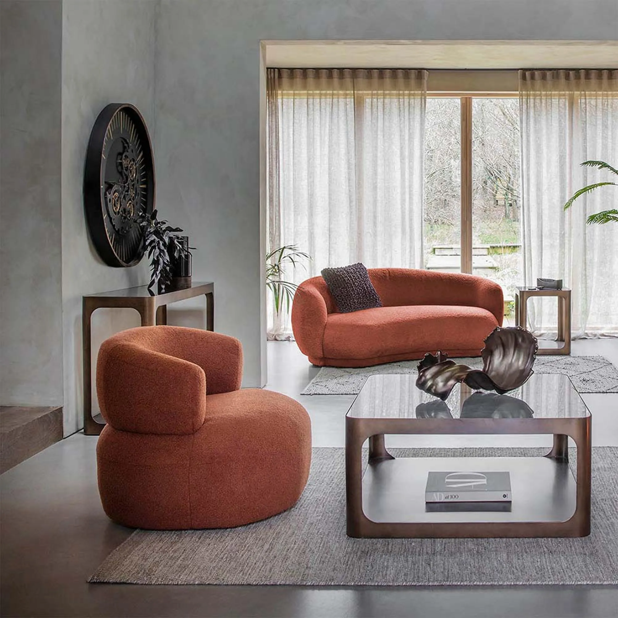 Thorpe Square Side Table - Metal, Glass