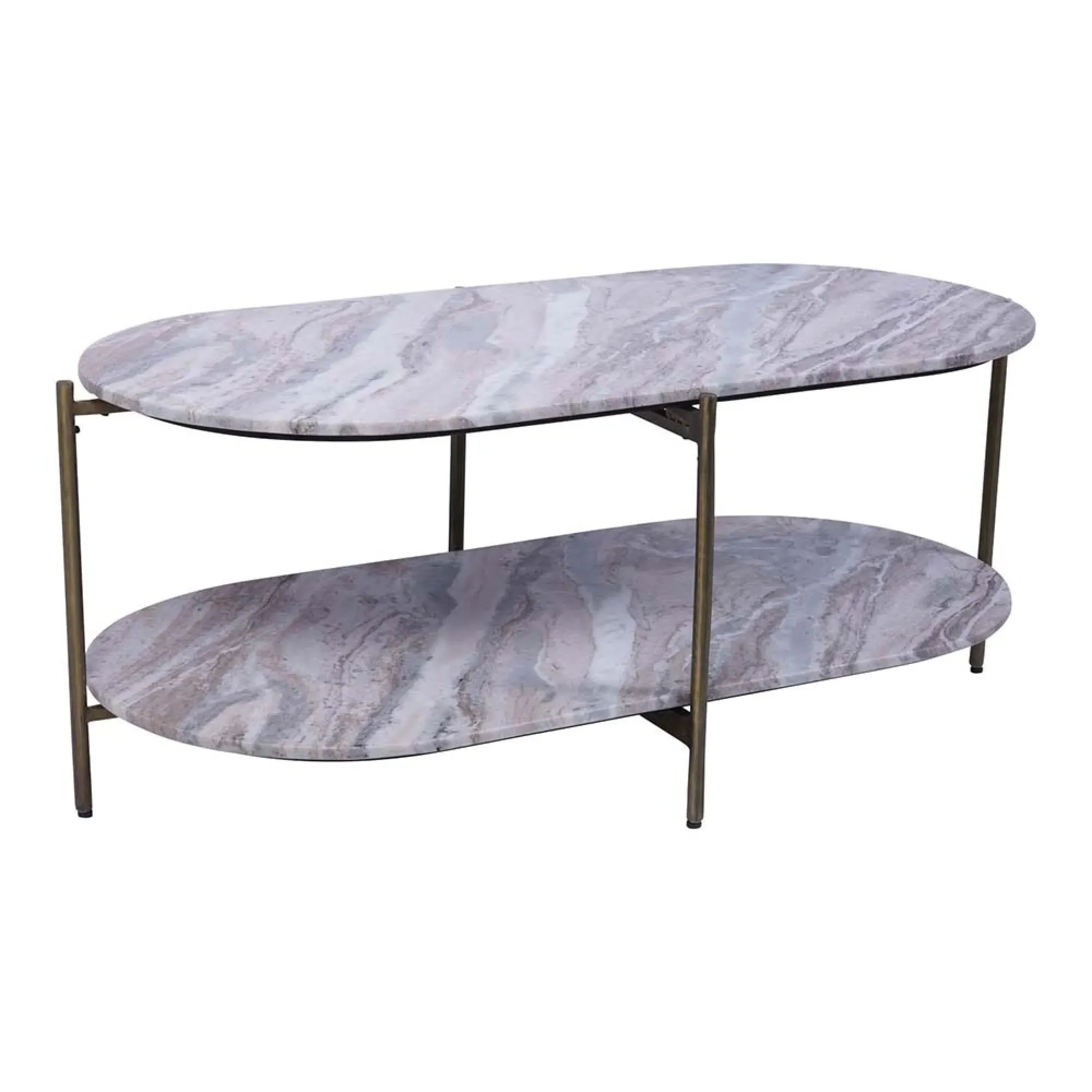 Toronto Oval Coffee Table - Grey, Marble