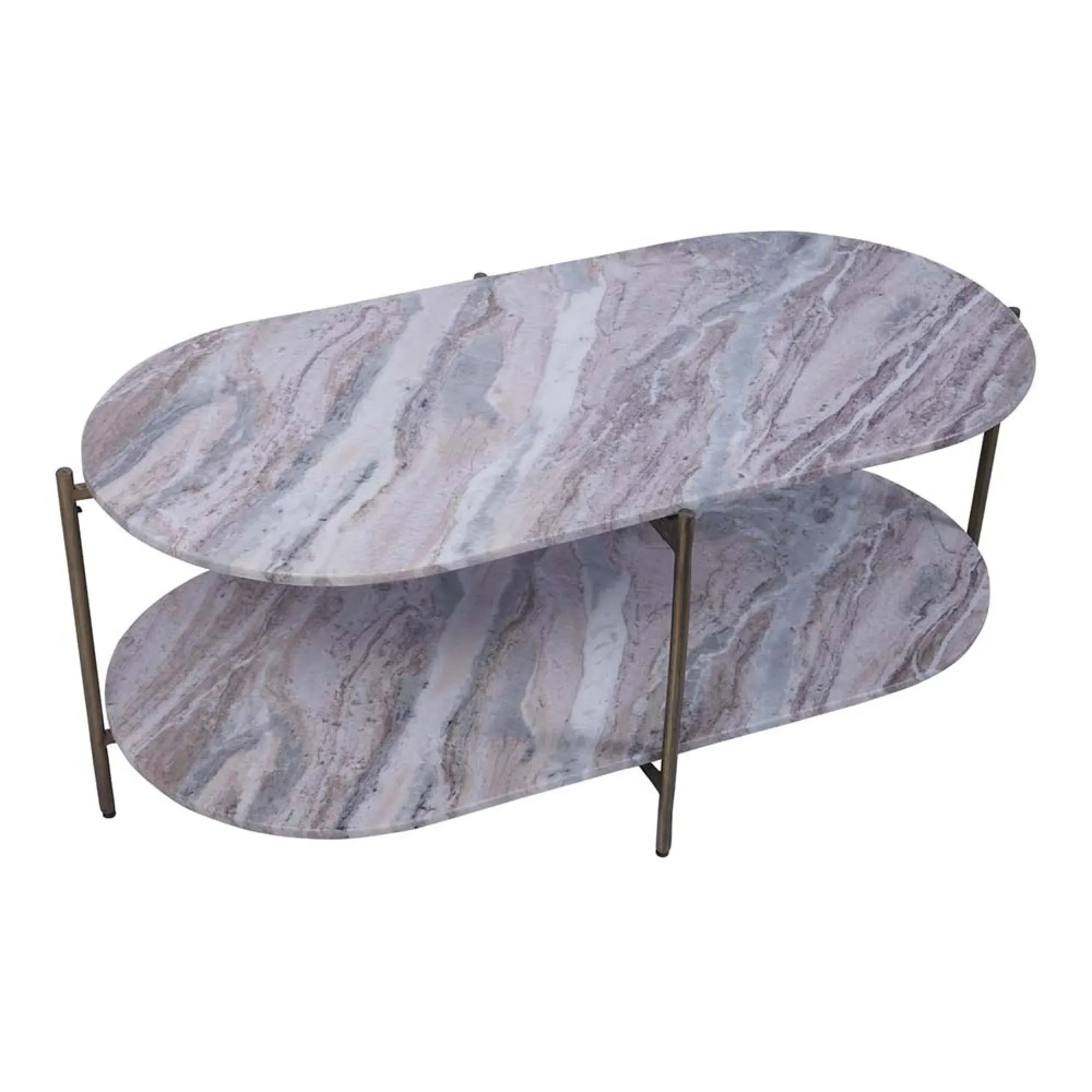 Toronto Oval Coffee Table - Grey, Marble