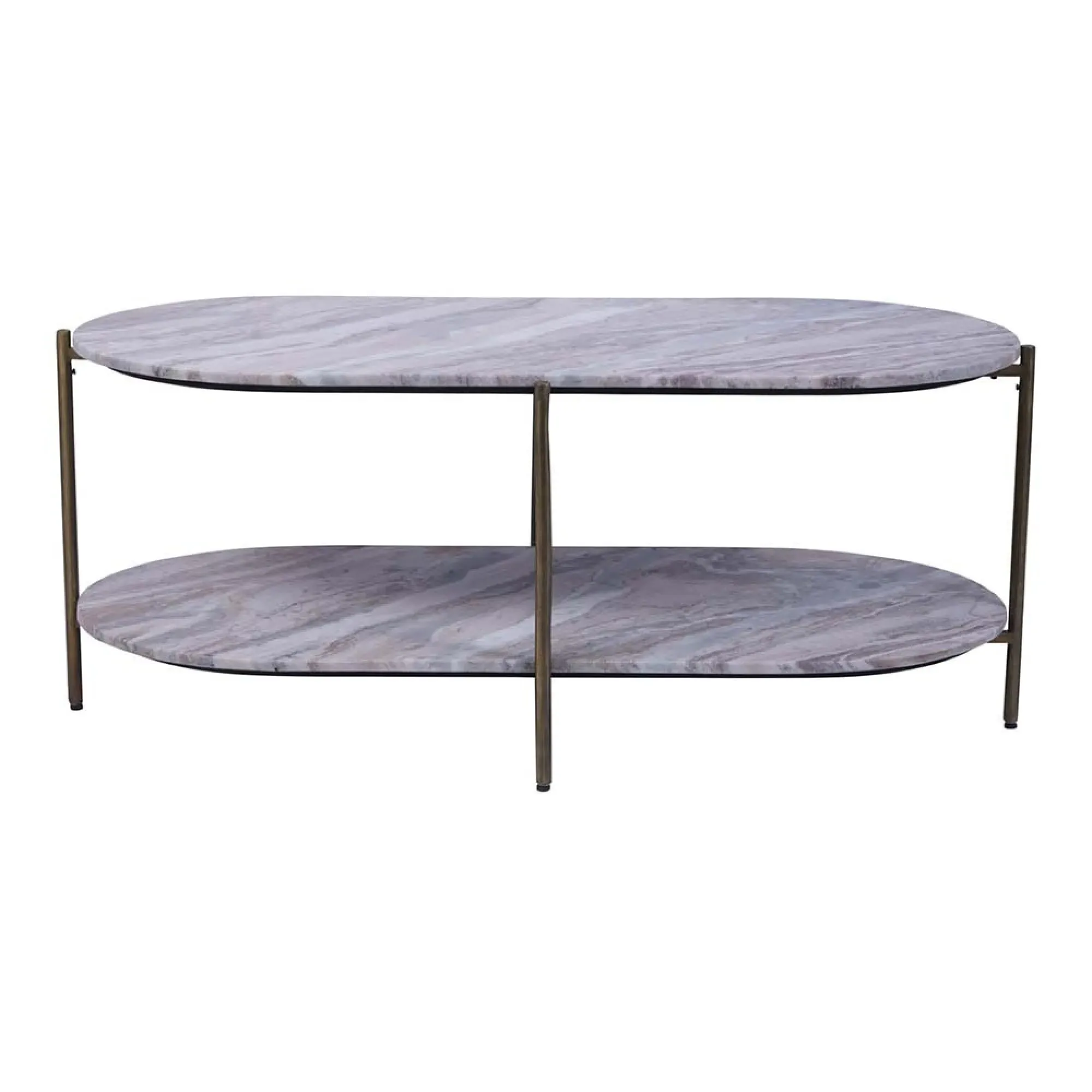 Toronto Oval Coffee Table - Grey, Marble