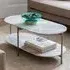 Toronto Oval Coffee Table - Grey, Marble