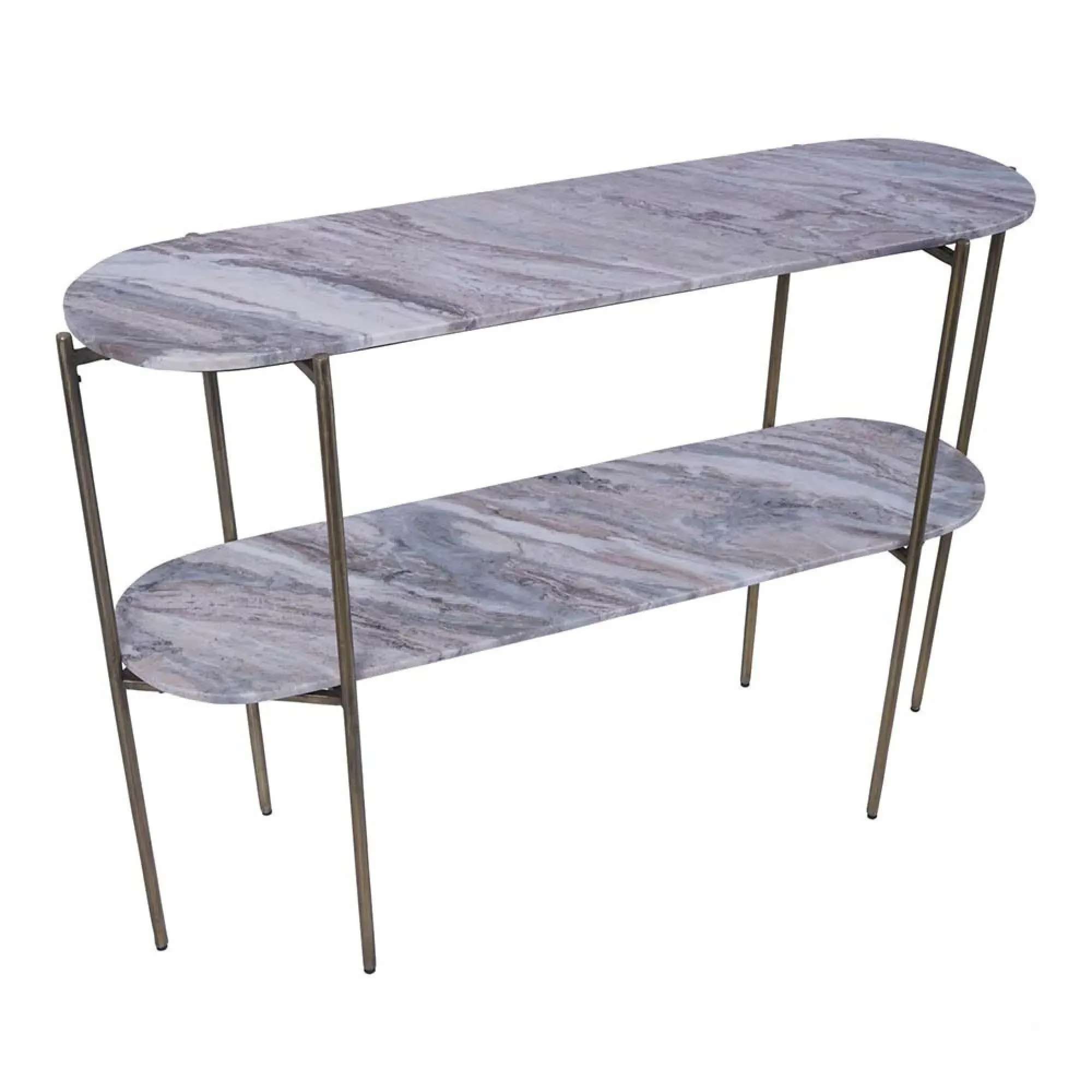 Toronto Oval Console Table - Grey, Marble