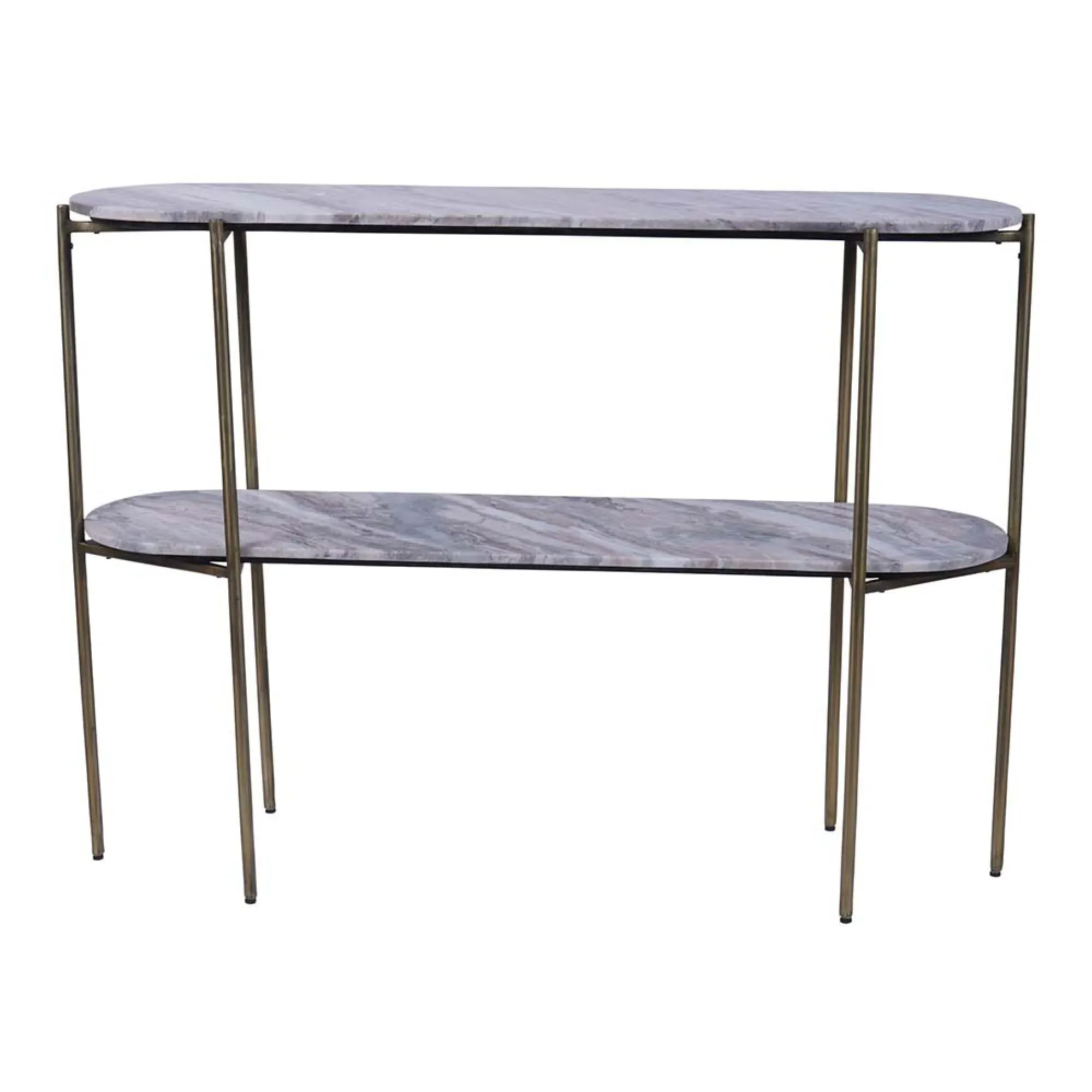 Toronto Oval Console Table - Grey, Marble