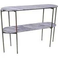 Toronto Oval Console Table - Grey, Marble