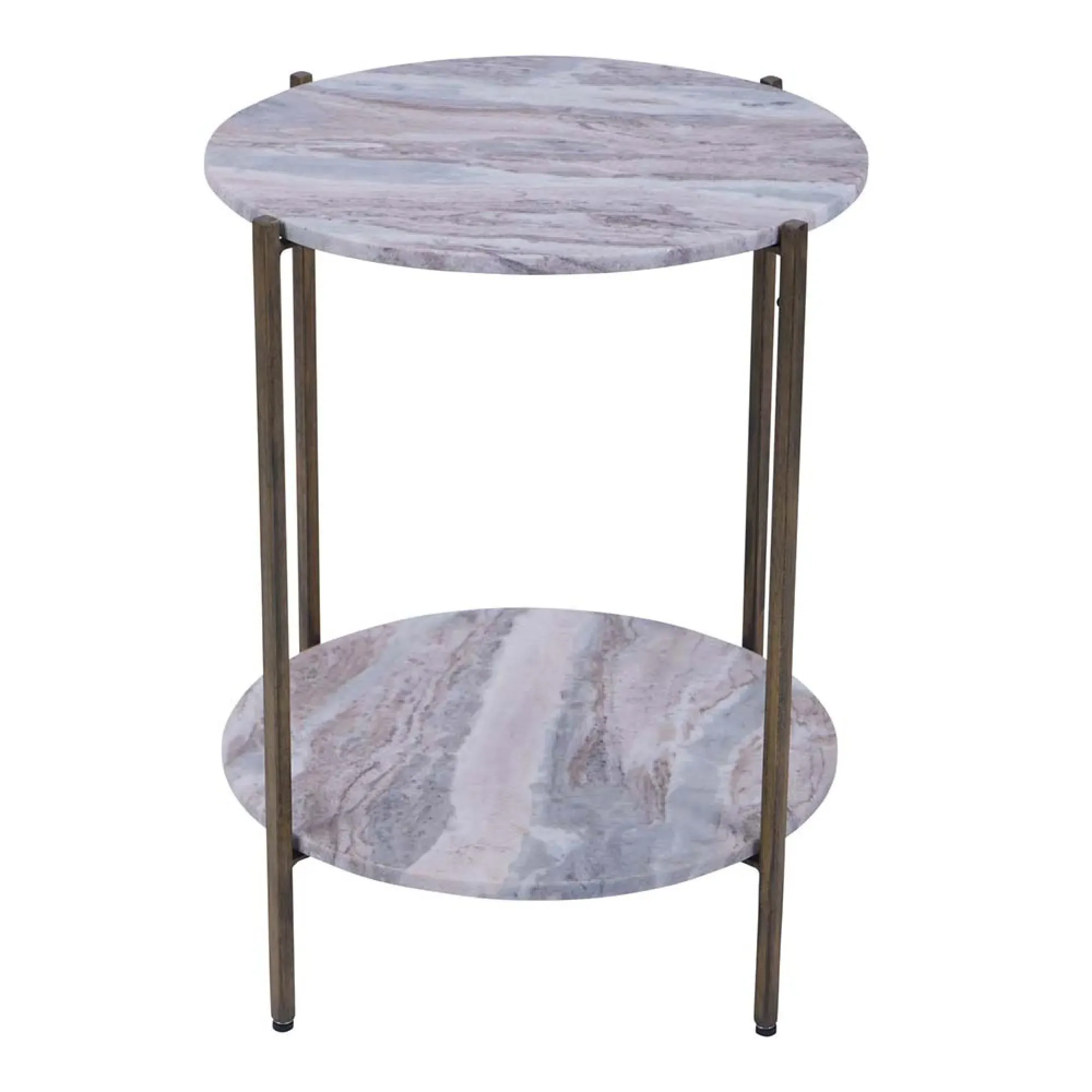 Toronto Round Side Table - Grey, Marble