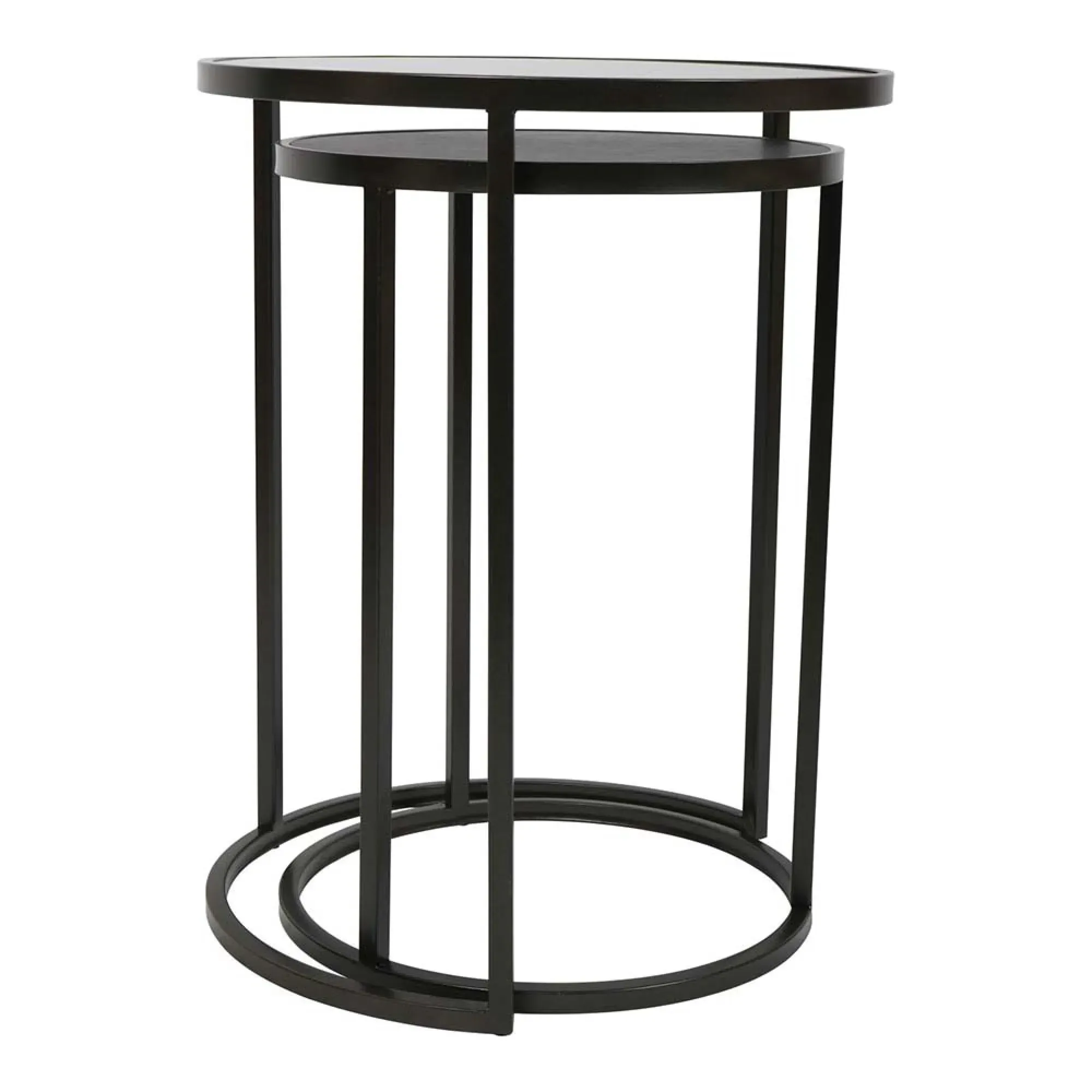 Turner Round Side Table Set of 2 - Slate Effect