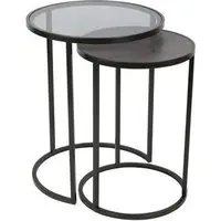 Turner Round Side Table Set of 2 - Slate Effect