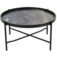Vesuvius Round Tray Coffee Table - Black, Metal
