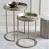 Vienna Diamond Round Side Tray Table Set - Gold, Metal