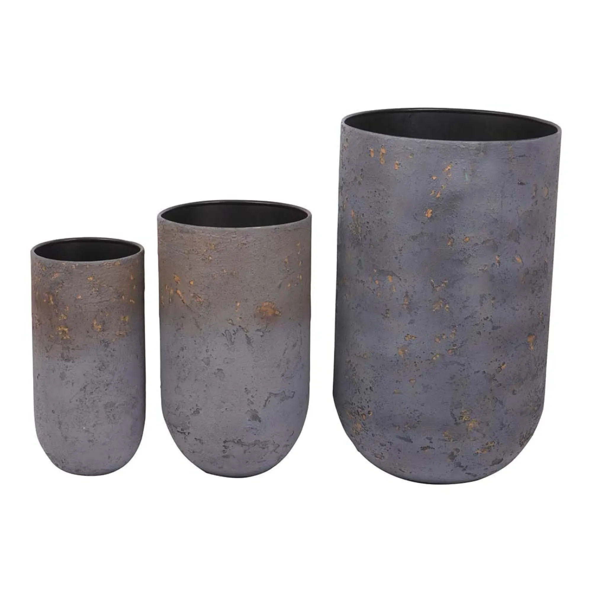 Volcano Set of Three Planters - Blue