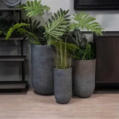 Volcano Set of Three Planters - Blue