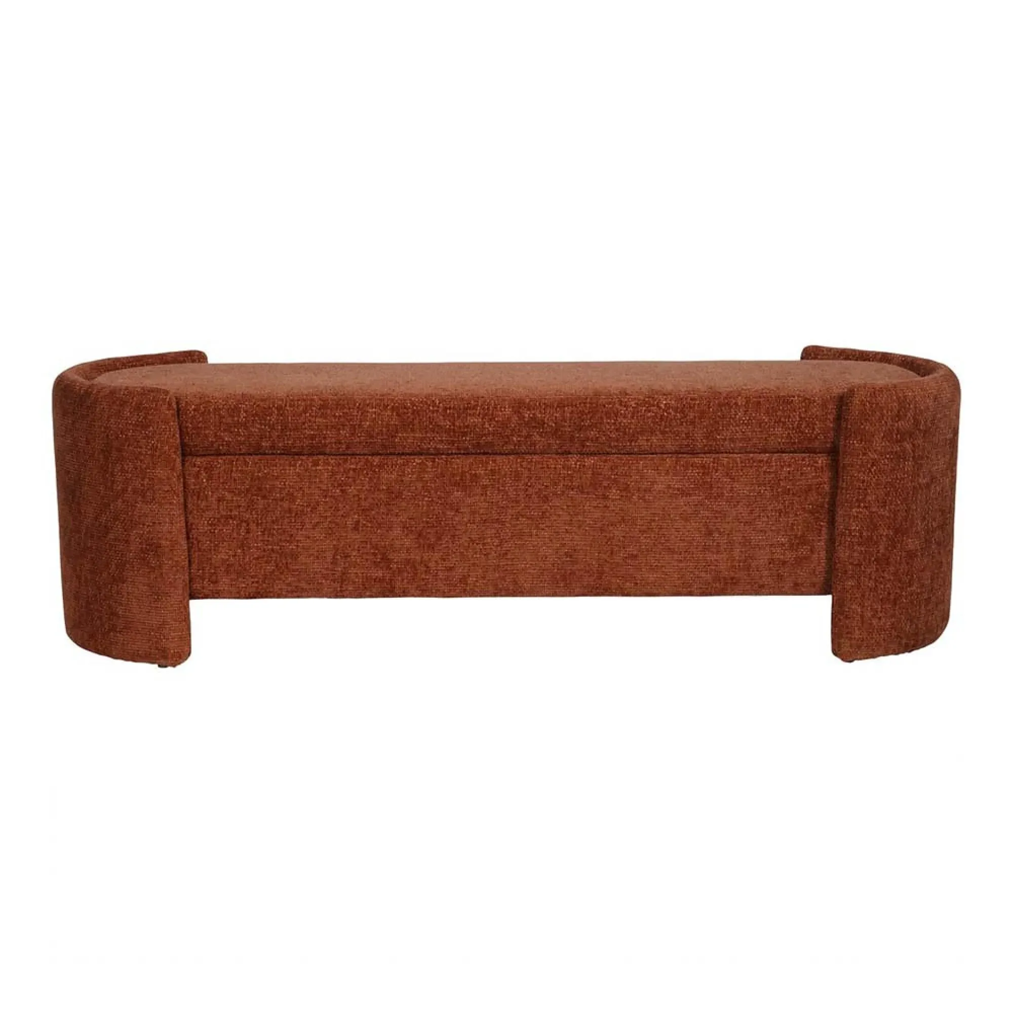 Waverley Upholstered Storage Bench - Terracotta