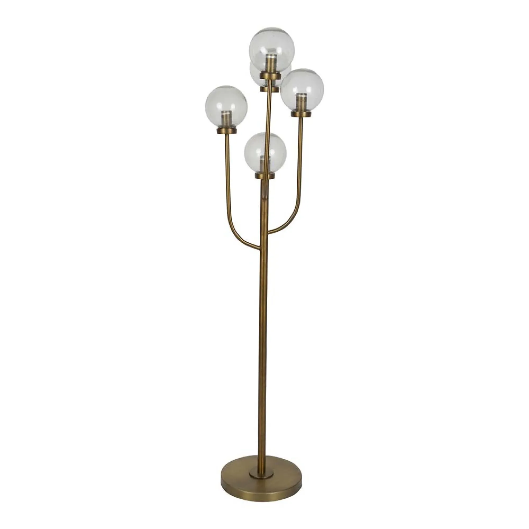 Wellesley Five Globe Floor Lamp - Antique Brass