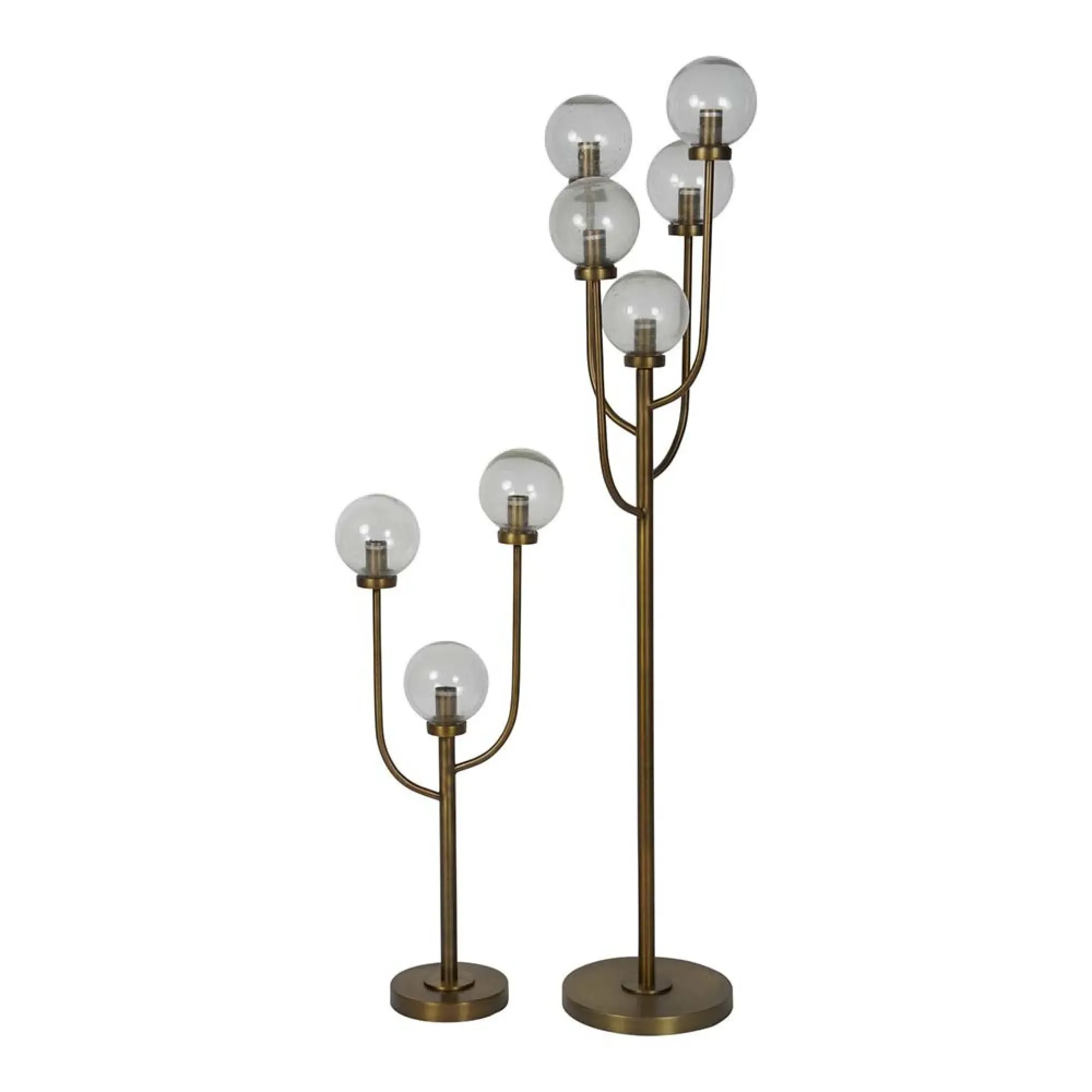 Wellesley Five Globe Floor Lamp - Antique Brass