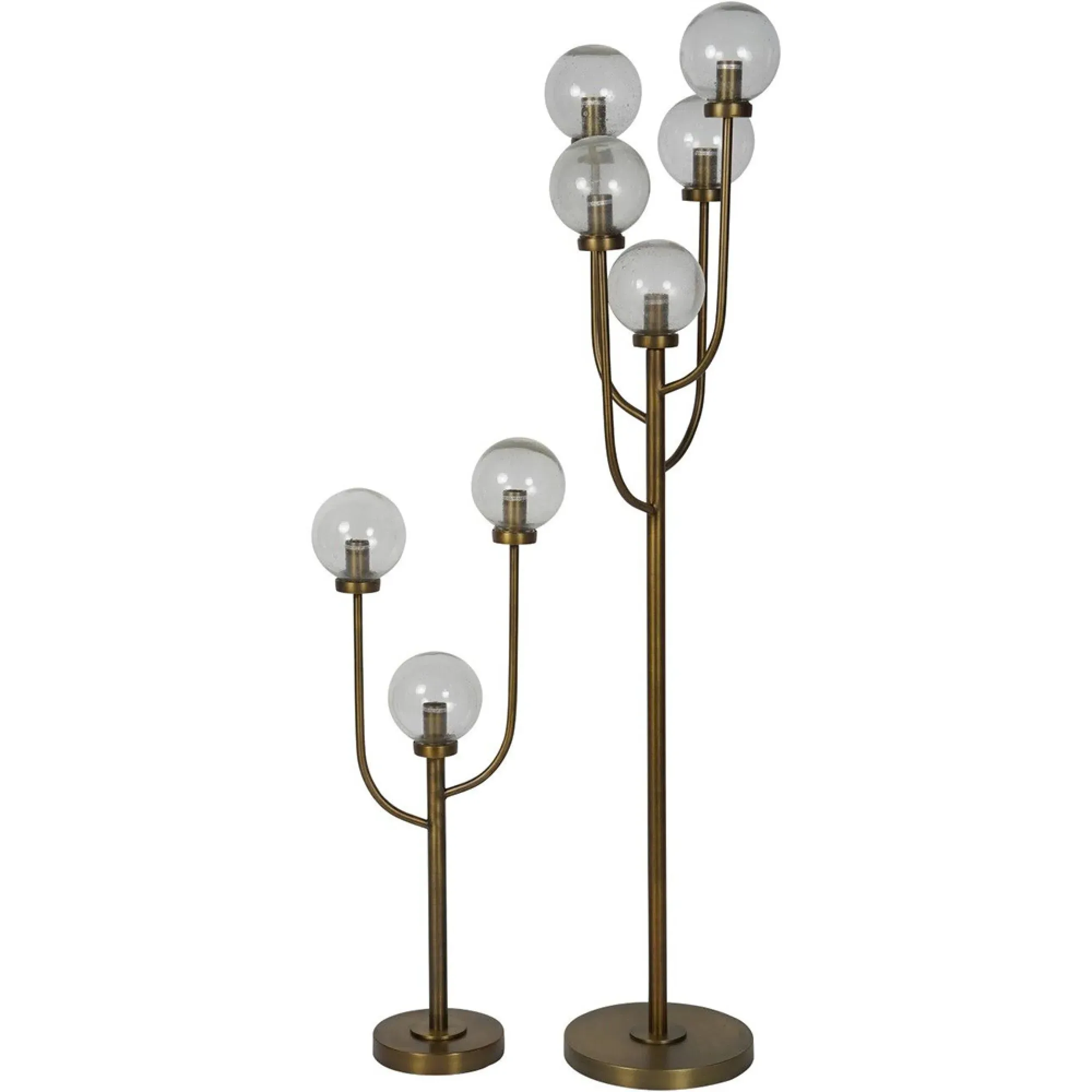 Wellesley Five Globe Pendant Light - Antique Brass