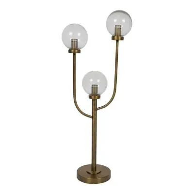 Wellesley Three Globe Table Lamp - Antique Brass image
