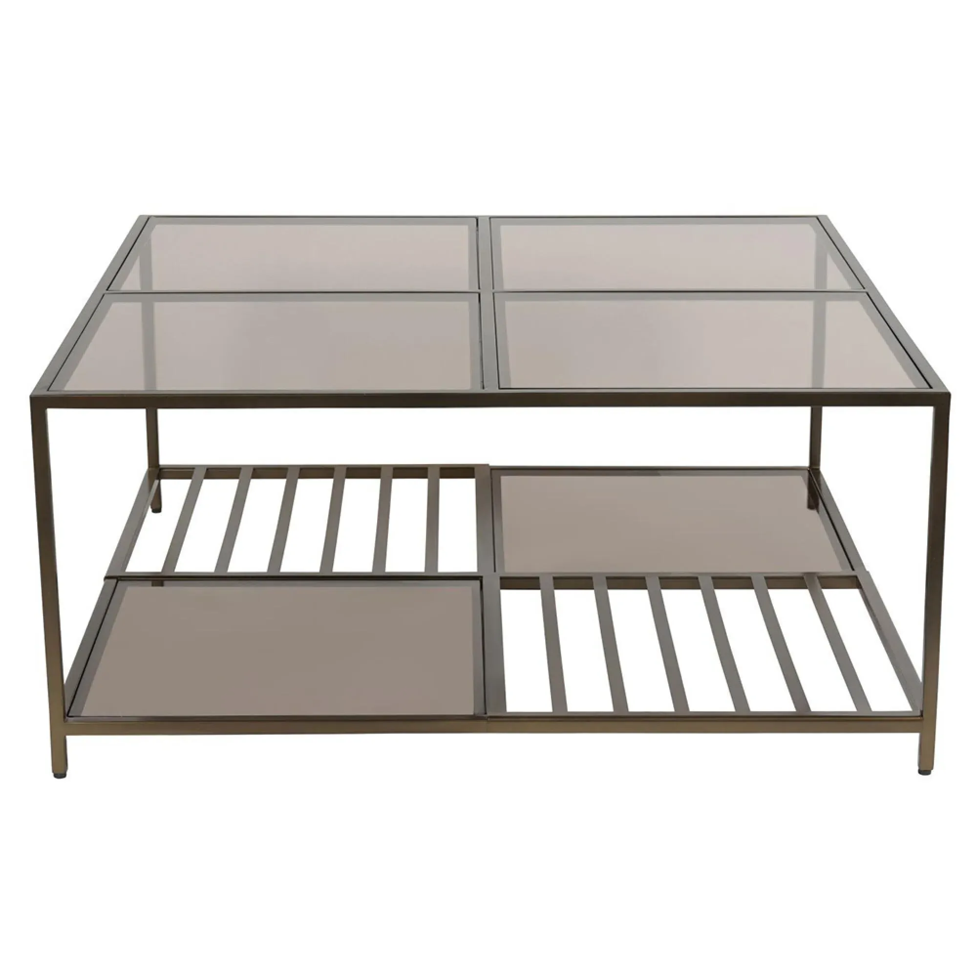Westley Square Coffee Table - Brown, Tinted Glass