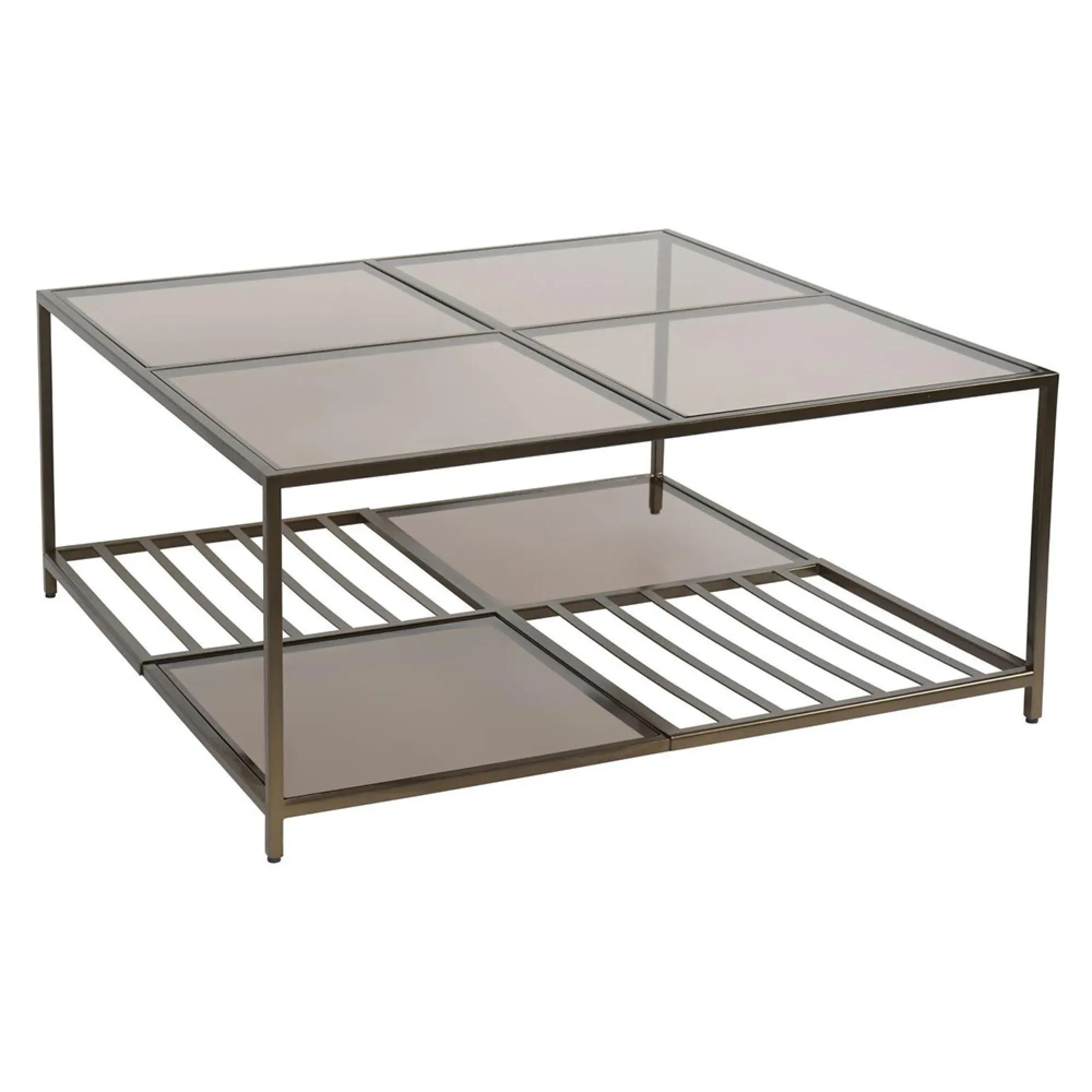 Westley Square Coffee Table - Brown, Tinted Glass
