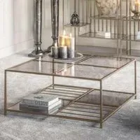 Westley Square Coffee Table - Brown, Tinted Glass