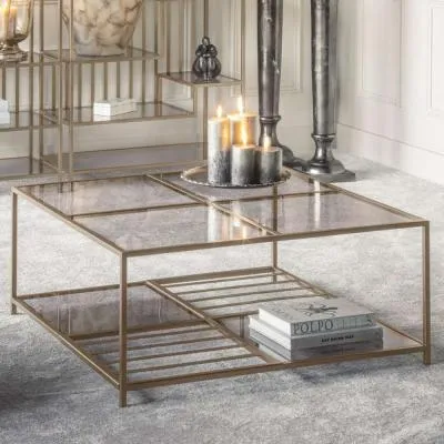 Westley Square Coffee Table - Brown, Tinted Glass image