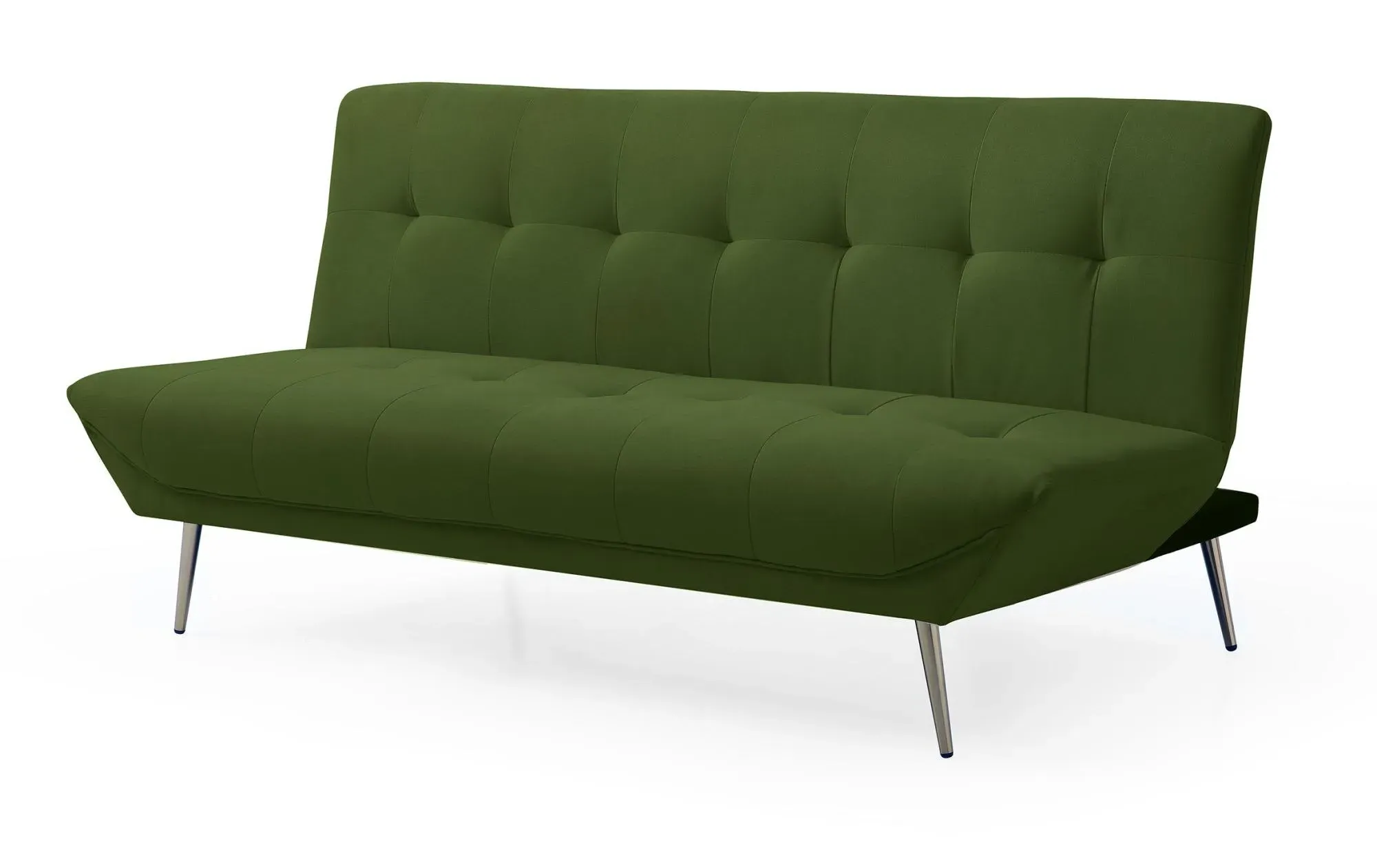 Ashley 2-Seater Click Clack Sofa Bed - Olive Green, Fabric