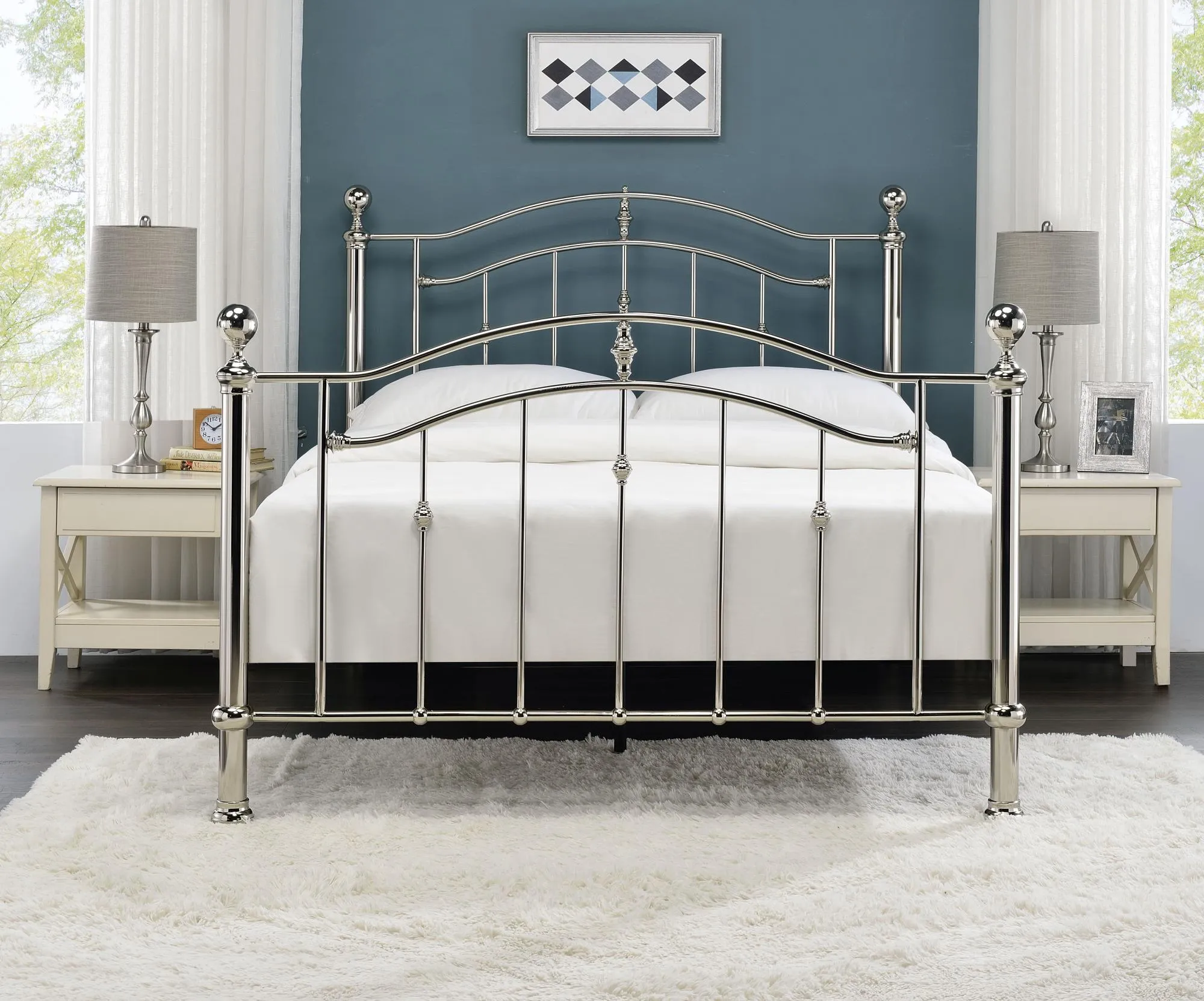 Camas Metal Bed Frame - Chrome