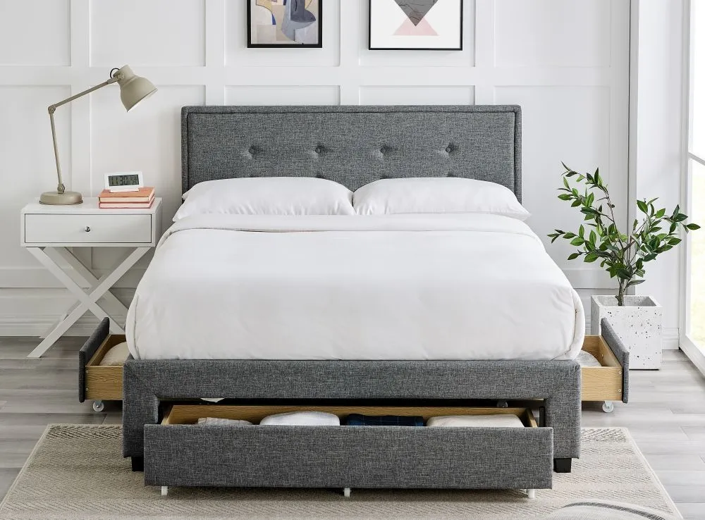 Florence Fabric Bed Frame - Grey