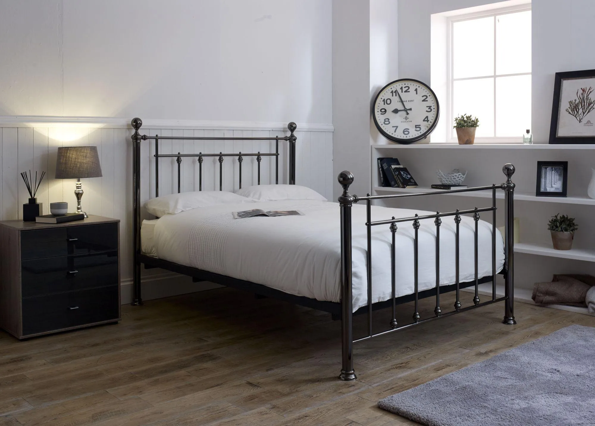 Libra Metal Bed Frame - Black Chrome