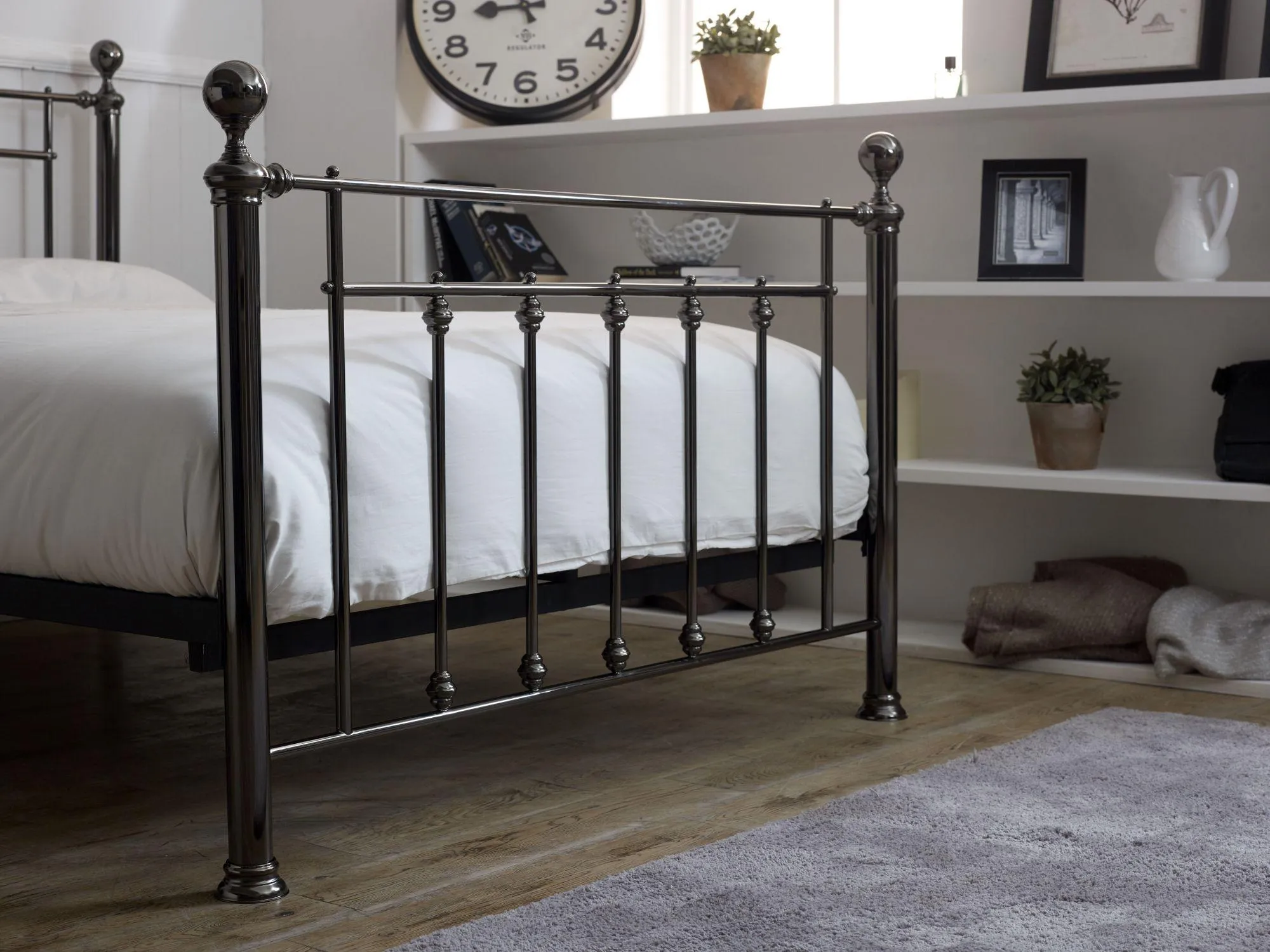 Libra Metal Bed Frame - Black Chrome