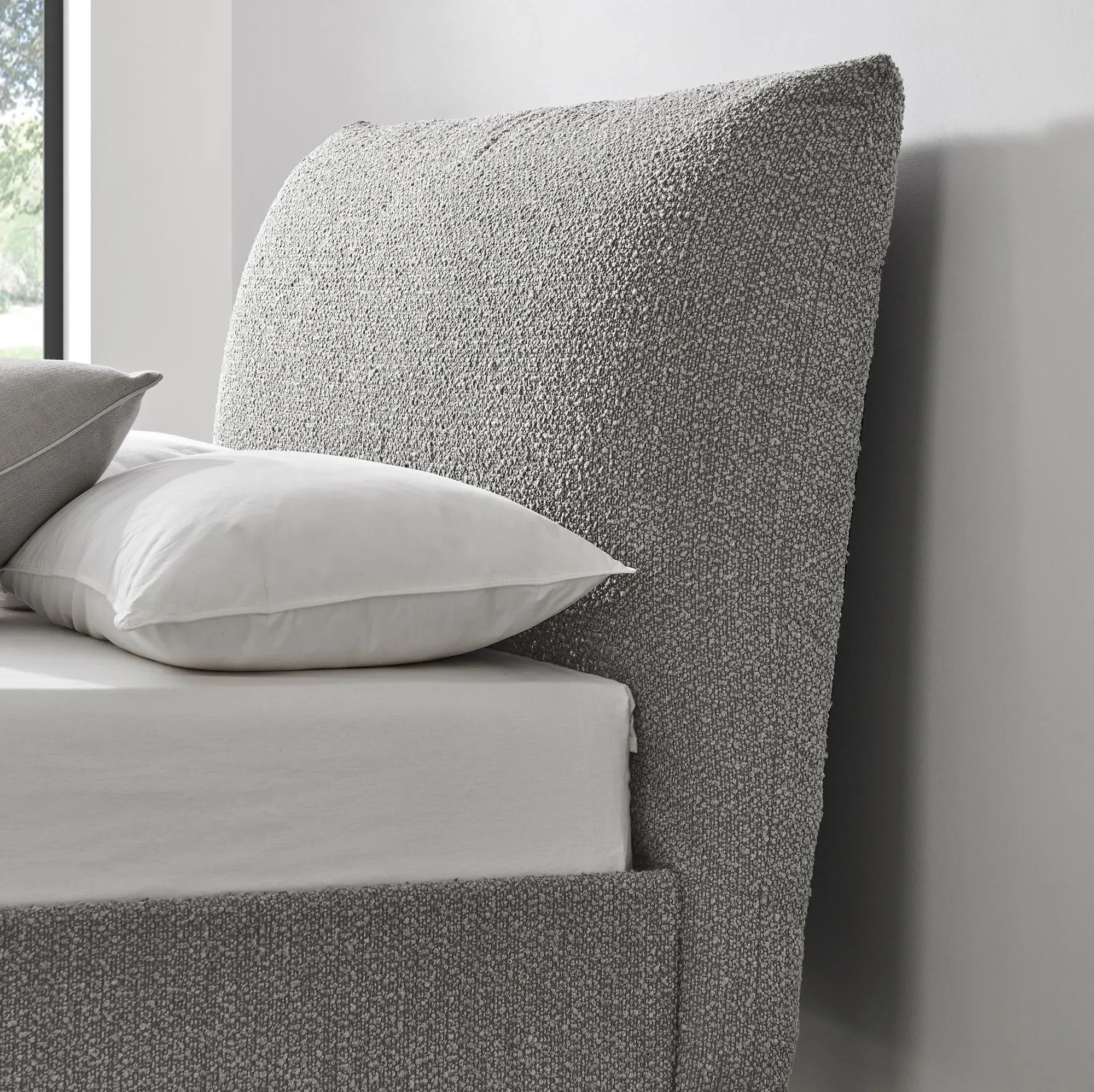 Luis Bed Frame - Dove Grey, Boucle Fabric