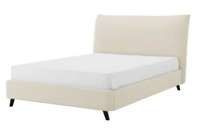 Luis Bed Frame - Ivory, Boucle Fabric