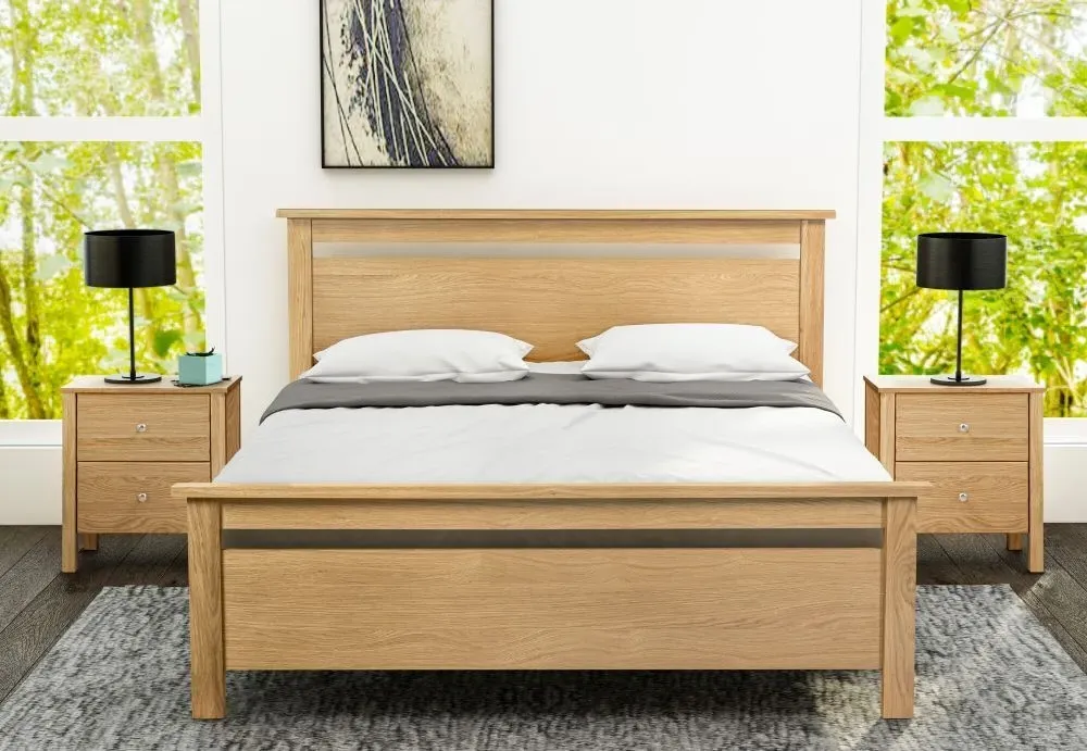 Nero Oak Bed Frame - Oak