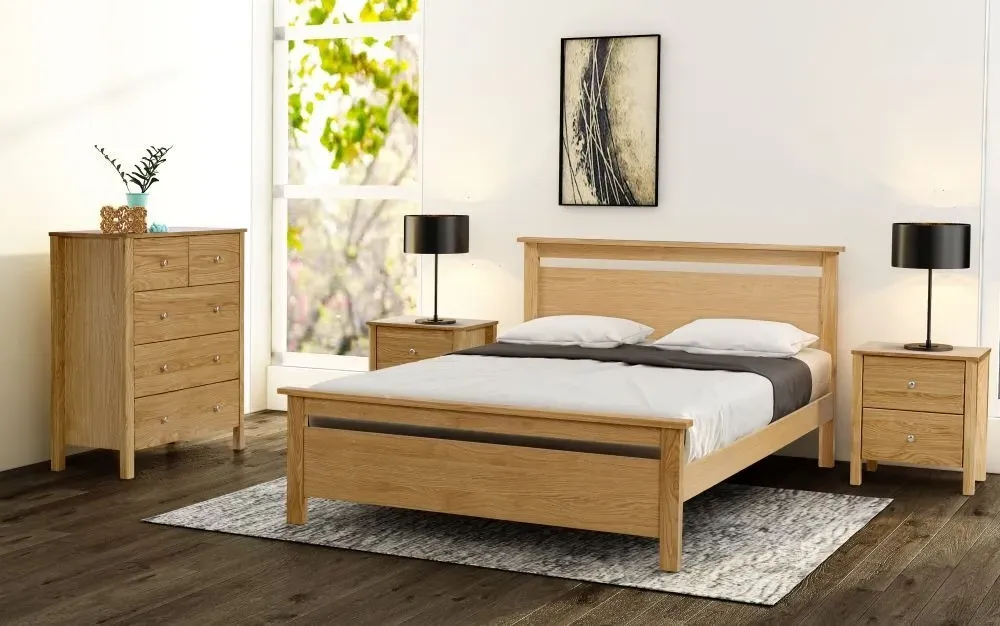 Nero Oak Bed Frame - Oak