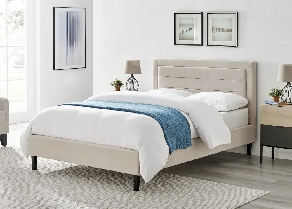 Pasco Fabric Bed - Biscuit