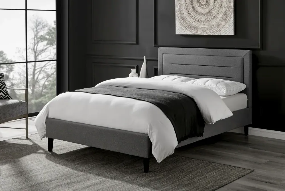 Pasco Fabric Bed - Grey