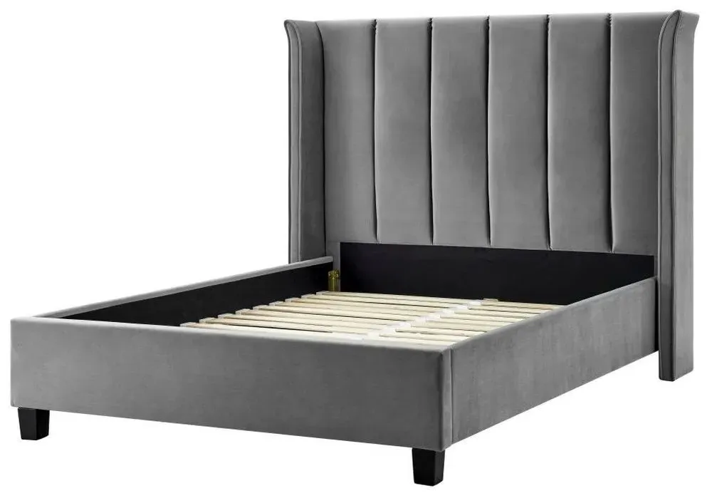 Posey Fabric Bed - Silver