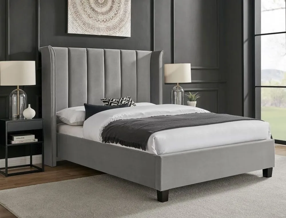 Posey Fabric Bed - Silver