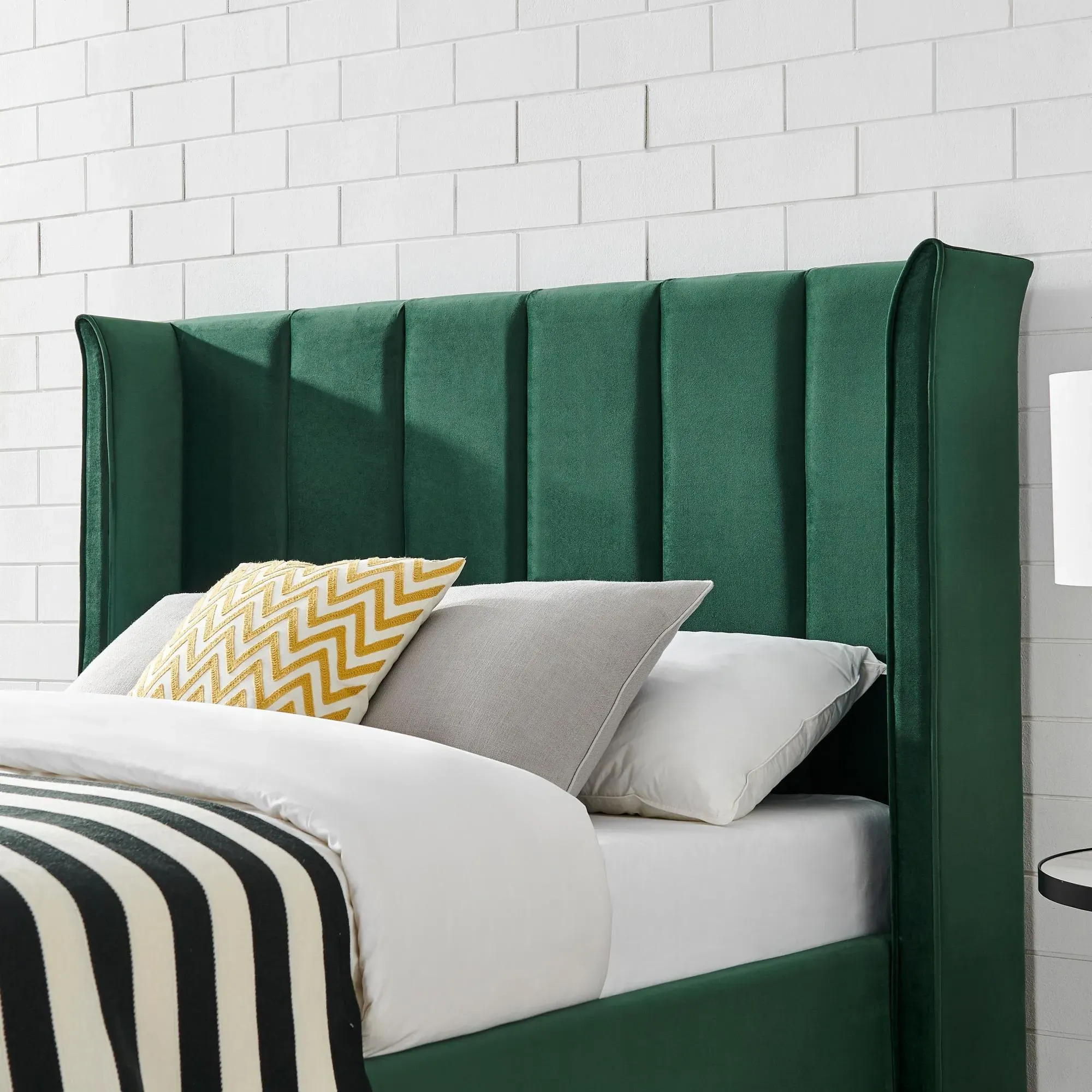 Posey Ottoman Bed with Storage - Emerald Green, Fabric