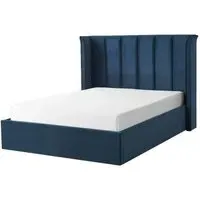 Posey Ottoman Bed with Storage - Navy Blue, Fabric