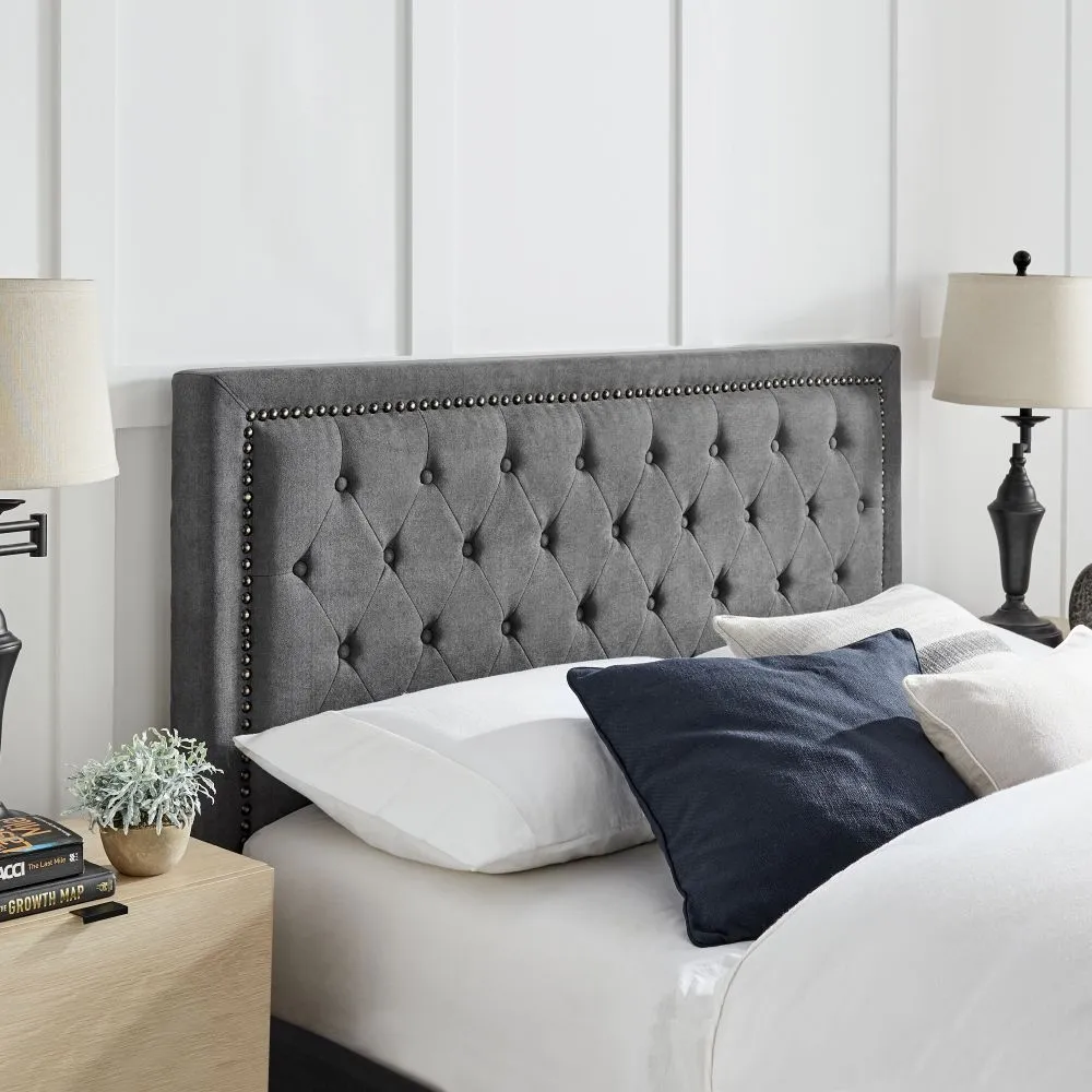 Rock Fabric Bed - Dark Grey