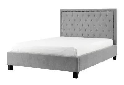 Rock Fabric Bed - Light Grey