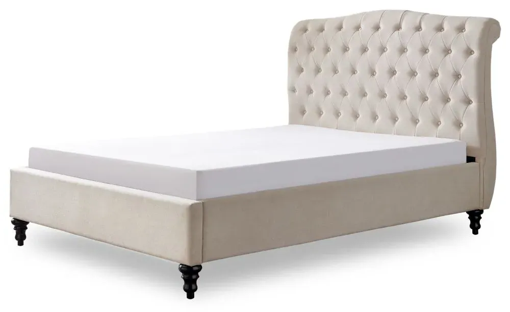 Roma Fabric Bed Frame - Dark Grey