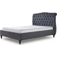 Roma Fabric Bed Frame - Dark Grey
