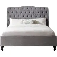 Roma Fabric Bed Frame - Light Grey