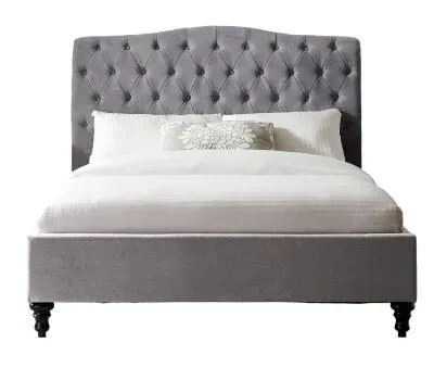 Roma Fabric Bed Frame - Light Grey