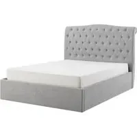 Roma Fabric Ottoman Bed with Storage - Light Grey
