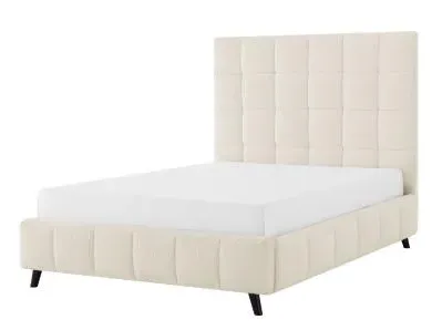 Stark Bed Frame - Ivory, Boucle Fabric