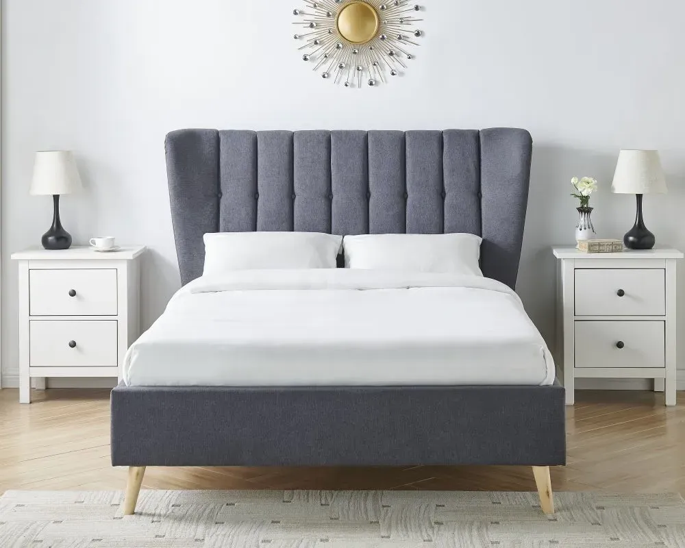 Taylor Fabric Bed - Dark Grey